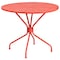 Flash Furniture 35.25" Round Coral Steel Patio Table with 4 Chairs CO-35RD-02CHR4-RED-GG - alternate 3