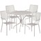 Flash Furniture 35.25" Round Lt Gray Steel Patio Table w/ 4 Chairs CO-35RD-02CHR4-SIL-GG - alternate 3