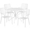 Flash Furniture 35.25" Round White Steel Patio Table with 4 Chairs CO-35RD-02CHR4-WH-GG - alternate 4