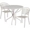 Flash Furniture 35.25" Round Lt Gray Steel Table with 2 Chairs CO-35RD-03CHR2-SIL-GG - alternate 2