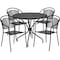 Flash Furniture 35.25" Round Black Steel Table Set with 4 Chairs CO-35RD-03CHR4-BK-GG - alternate 2