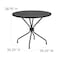 Flash Furniture 35.25" Round Black Steel Table Set with 4 Chairs CO-35RD-03CHR4-BK-GG - alternate 6