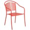Flash Furniture 35.25" Round Coral Steel Table Set with 4 Chairs CO-35RD-03CHR4-RED-GG - alternate 5