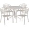 Flash Furniture 35.25" Round Lt Gray Steel Table Set w/ 4 Chairs CO-35RD-03CHR4-SIL-GG - alternate 3