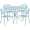 Flash Furniture 35.25" RD Sky Blue Steel Table Set with 4 Chairs CO-35RD-03CHR4-SKY-GG - alternate 3
