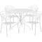 Flash Furniture 35.25" Round White Steel Table with 4 Chairs CO-35RD-03CHR4-WH-GG - alternate 2