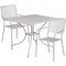 Flash Furniture 35.5" Square Lt Gray Steel Table w/2 Chairs CO-35SQ-02CHR2-SIL-GG - alternate 3