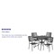 Flash Furniture 35.5" Square Black Steel Table w/ 4 Chairs CO-35SQ-02CHR4-BK-GG - alternate 3