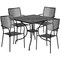 Flash Furniture 35.5" Square Black Steel Table w/ 4 Chairs CO-35SQ-02CHR4-BK-GG - alternate 4