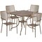 Flash Furniture 35.5" Square Gold Steel Table w/ 4 Chairs CO-35SQ-02CHR4-GD-GG - alternate 4