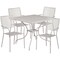 Flash Furniture 35.5" Square Lt Gray Steel Table w/4 Chairs CO-35SQ-02CHR4-SIL-GG - alternate 2