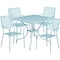 Flash Furniture 35.5" SQ Sky Blue Steel Table w/ 4 Chairs CO-35SQ-02CHR4-SKY-GG - alternate 2