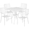 Flash Furniture 35.5" Square White Steel Table w/ 4 Chairs CO-35SQ-02CHR4-WH-GG - alternate 2