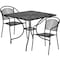 Flash Furniture 35.5" Square Black Steel Table w/ 2 Chairs CO-35SQ-03CHR2-BK-GG - alternate 2