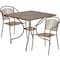 Flash Furniture 35.5" Square Gold Steel Table w/ 2 Chairs CO-35SQ-03CHR2-GD-GG - alternate 3