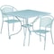 Flash Furniture 35.5" SQ Sky Blue Steel Table w/ 2 Chairs CO-35SQ-03CHR2-SKY-GG - alternate 3