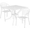 Flash Furniture 35.5" Square White Steel Table w/ 2 Chairs CO-35SQ-03CHR2-WH-GG - alternate 3