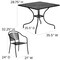 Flash Furniture 35.5" Square Black Steel Table w/ 4 Chairs CO-35SQ-03CHR4-BK-GG - alternate 3