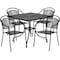Flash Furniture 35.5" Square Black Steel Table w/ 4 Chairs CO-35SQ-03CHR4-BK-GG - alternate 2