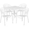Flash Furniture 35.5" Square White Steel Table w/ 4 Chairs CO-35SQ-03CHR4-WH-GG - alternate 2