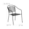 Flash Furniture Black Steel Patio Arm Chair with Round Back CO-3-BK-GG - alternate 2