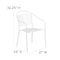 Flash Furniture White Steel Patio Arm Chair with Round Back CO-3-WH-GG - alternate 7