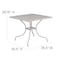 Flash Furniture 35.5" SQ Lt Gray Steel Patio Table-Umbrella Hole CO-6-SIL-GG - alternate 4