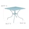 Flash Furniture 35.5" SQ Sky Blue Steel Patio Table-Umbrella Hole CO-6-SKY-GG - alternate 5