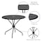 Flash Furniture 35.25" Round Black Steel Patio Table-Umbrella Hole CO-7-BK-GG - alternate 5