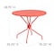 Flash Furniture 35.25" Round Coral Steel Patio Table-Umbrella Hole CO-7-RED-GG - alternate 6