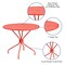 Flash Furniture 35.25" Round Coral Steel Patio Table-Umbrella Hole CO-7-RED-GG - alternate 5