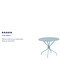 Flash Furniture 35.25" RD Sky Blue Steel Patio Table-Umbrella Hole CO-7-SKY-GG - alternate 4