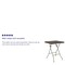 Flash Furniture Square Rattan Folding Table, Square, Brown, 23.5", Plastic Top, Brown DAD-FT60-GG - alternate 7
