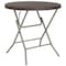 Flash Furniture Round Folding Table, Plastic Top, Brown DAD-FT-80R-GG - alternate 3