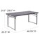 Flash Furniture Rectangle Folding Table, Plastic Top, Grey DAD-LF-122Z-DG-GG - alternate 5