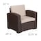 Flash Furniture Chocolate Rattan Chair w/All-Weather Beige Cushion DAD-SF1-1-GG - alternate 4