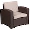 Flash Furniture Chocolate Rattan Chair w/All-Weather Beige Cushion DAD-SF1-1-GG - alternate 6