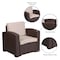 Flash Furniture Chocolate Rattan Chair w/All-Weather Beige Cushion DAD-SF1-1-GG - alternate 8