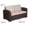 Flash Furniture Chocolate Rattan Loveseat w/All-Weather Cushions DAD-SF1-2-GG - alternate 7