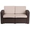 Flash Furniture Chocolate Rattan Loveseat w/All-Weather Cushions DAD-SF1-2-GG - alternate 10