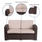Flash Furniture Chocolate Rattan Loveseat w/All-Weather Cushions DAD-SF1-2-GG - alternate 4