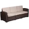 Flash Furniture Chocolate Rattan Sofa w/All-Weather Beige Cushions DAD-SF1-3-GG - alternate 2