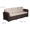 Flash Furniture Chocolate Rattan Sofa w/All-Weather Beige Cushions DAD-SF1-3-GG - alternate 4