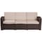 Flash Furniture Chocolate Rattan Sofa w/All-Weather Beige Cushions DAD-SF1-3-GG - alternate 9