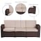 Flash Furniture Chocolate Rattan Sofa w/All-Weather Beige Cushions DAD-SF1-3-GG - alternate 3