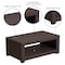 Flash Furniture Seneca Chocolate Brown Faux Rattan Coffee Table DAD-SF1-R-GG - alternate 3