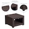 Flash Furniture Square End Table, Faux Rattan, Chocolate, 22 W, 22 L, 15.25 H, Resin, Chocolate Brown DAD-SF1-S-GG - alternate 3
