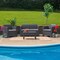 Flash Furniture Dk Gray Rattan Loveseat w/ All-Weather Cushions DAD-SF2-2-DKGY-GG - alternate 1