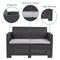 Flash Furniture Dk Gray Rattan Loveseat w/ All-Weather Cushions DAD-SF2-2-DKGY-GG - alternate 3