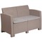 Flash Furniture Lt Gray Rattan Loveseat w/ All-Weather Cushions DAD-SF2-2-GG - alternate 4